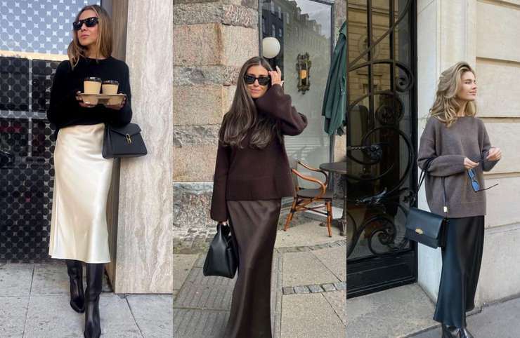 Атласная юбка — летний хит, актуальный и осенью, как и с чем носить