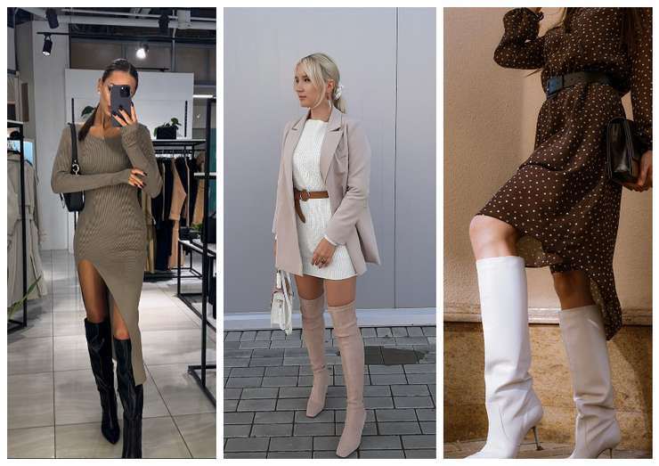 Длинные сапоги: с чем их носить и как сочетать Длинные сапоги: с чем их носить и как сочетать